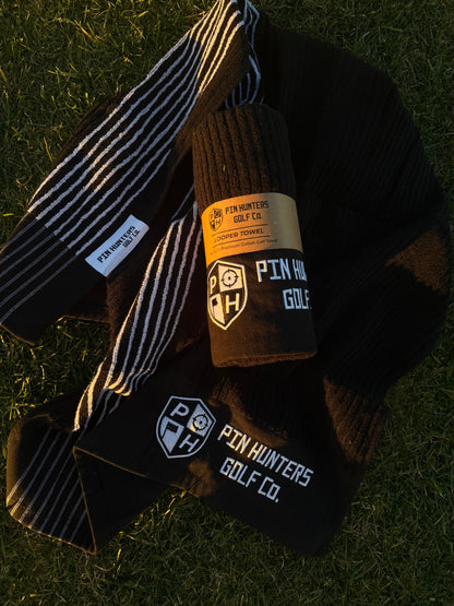 Black Cotton Looper Golf Towel