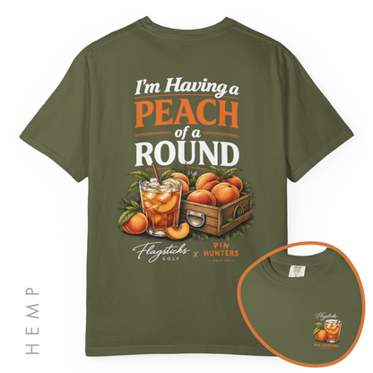 I'm Having a Peach of a round golf tee from Pin Hunters Golf and Flagsticks Golf - Green/Hemp