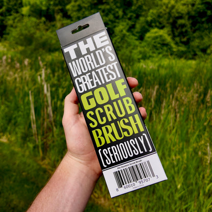 Back of the Pin Hunters scrub brush retail box with bold product description, barcode, and branding.